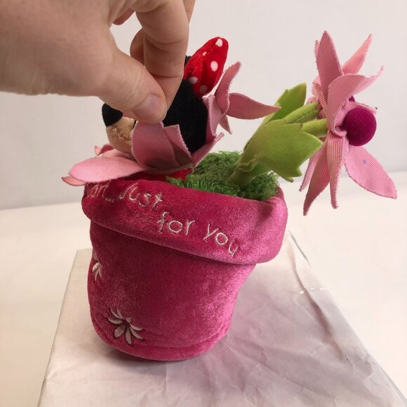 Disney Store Minnie in a Flower Pot Plush Doll 8" "Something from the Heart " - Picture 4 of 10